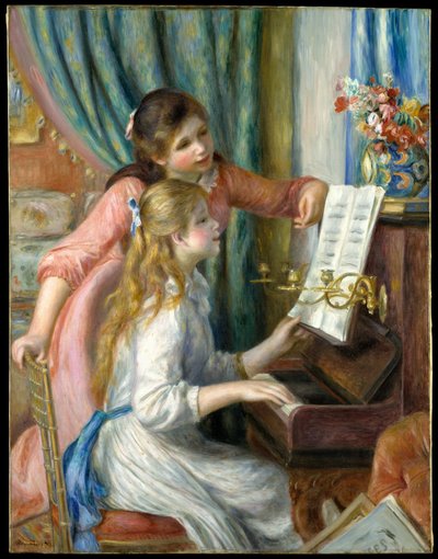 Two Young Girls at the Piano by Pierre Auguste Renoir